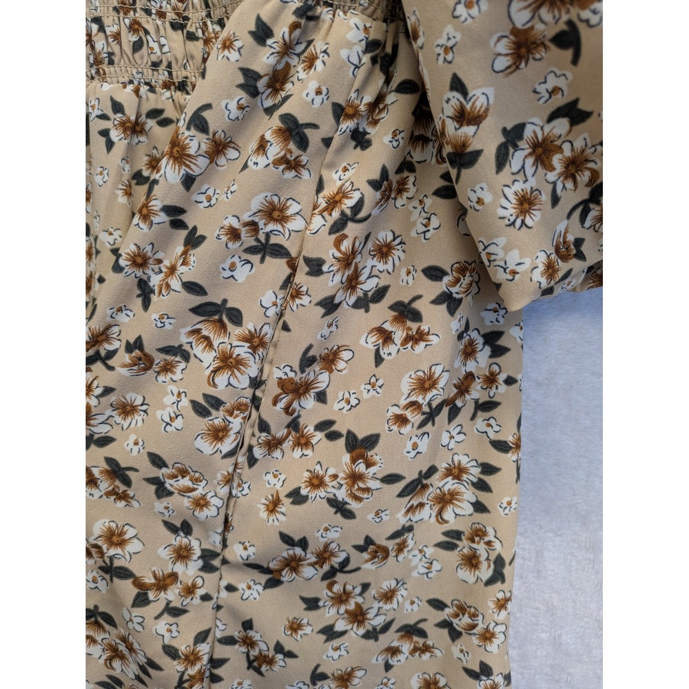 Karose Floral Print Mini Dress Women's Small Smocked Bodice Short Sleeve - Picture 4 of 9